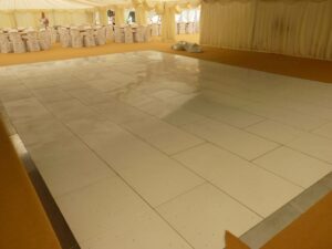 white marquee dance floor in worcestershire