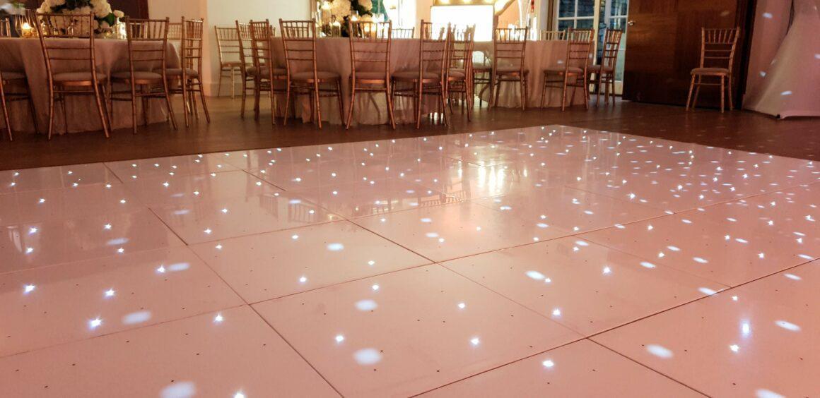 white light up dance floor at Cotswold House hotel, Chipping Campden, Gloucestershire